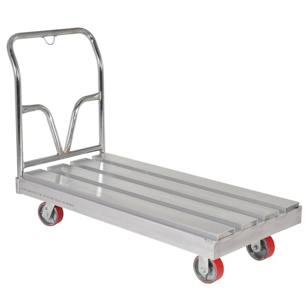 Aluminum Channel Platform Truck 3600 lb Poly-On-Steel Casters 36 x 72